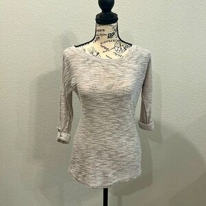 Express Cream Colored Scoop Neck Top
